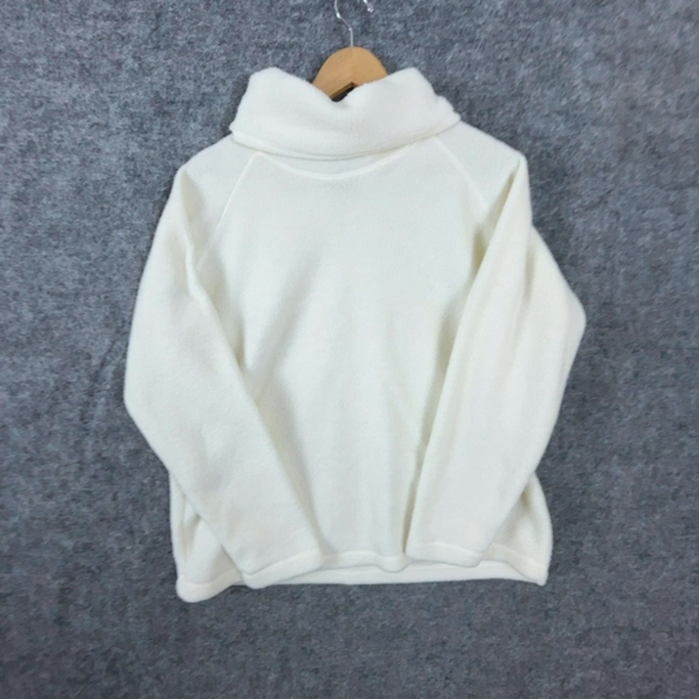 Catalina Fleece Sweater Womens L 12/14 Cream Raglan Sleeve Turtleneck Apres Ski